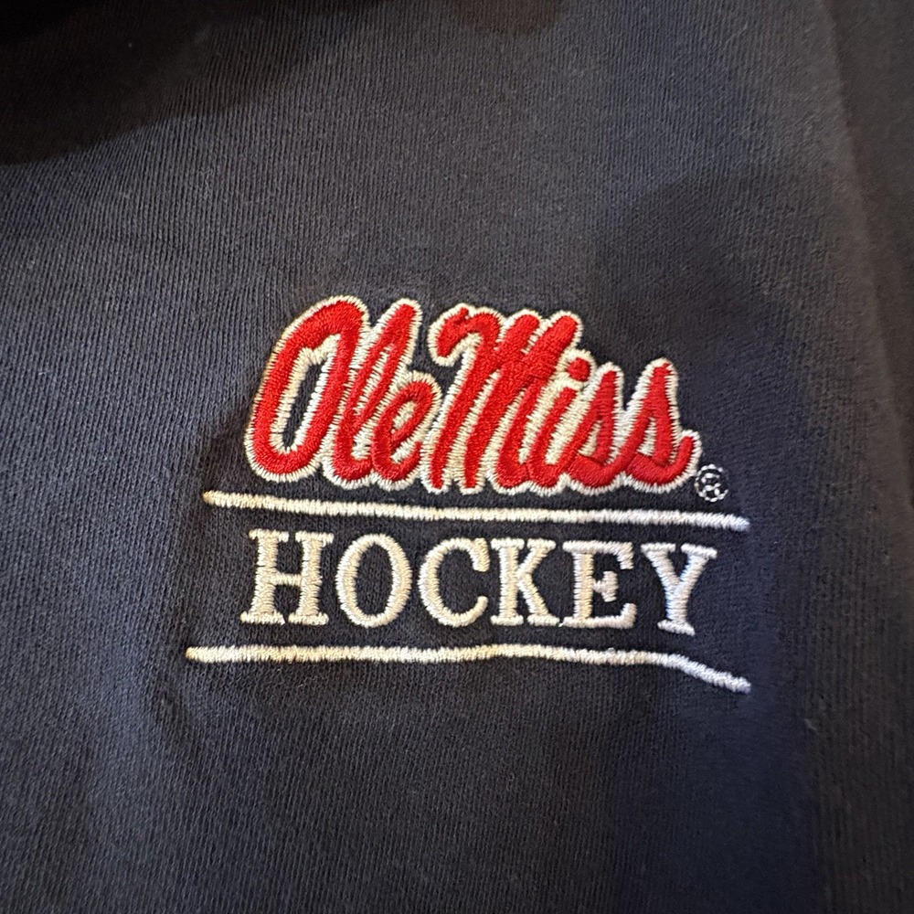 Devon & Jones Ole Miss Hockey Men's XL Navy Pima Cotton Polo Embroidered Logo